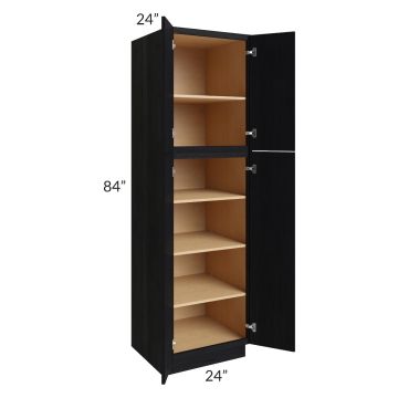 Township Rift Black Oak 24x84 Wall Pantry Cabinet