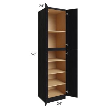 Township Rift Black Oak 24x96 Wall Pantry Cabinet