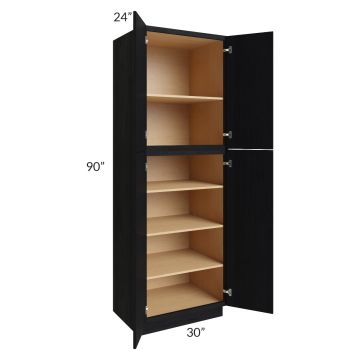 Township Rift Black Oak 30x90 Wall Pantry Cabinet
