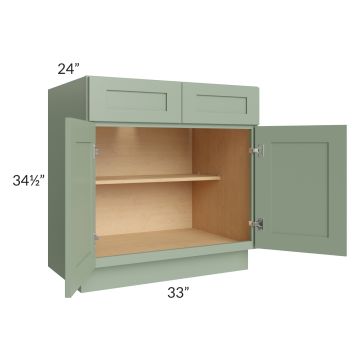 Royal Sage Green Shaker 33" Base Cabinet 