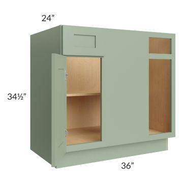 Royal Sage Green Shaker 39" Blind Base Corner Cabinet 