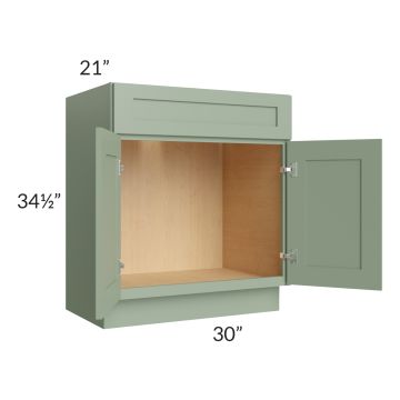 Royal Sage Green Shaker 30" Vanity Sink Base Cabinet