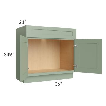 Royal Sage Green Shaker 36" Vanity Sink Base Cabinet 