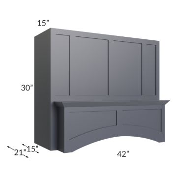 Midtown Indigo Shaker 42" Arched Wood Hood and Hood Liner