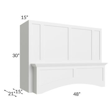 Union White 48" Arched Wood Hood
