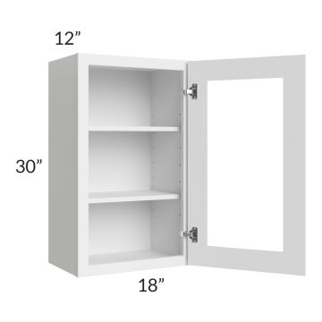 Royal White Shaker 18x30 Glass Door Wall Cabinet 