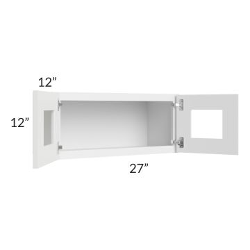 Royal White Shaker 27x12 Glass Door Wall Cabinet