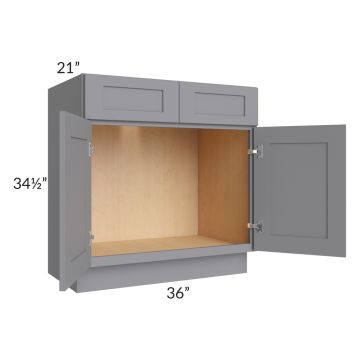 Grey Shaker 36" Vanity Base Cabinet