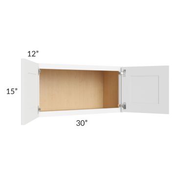 Brilliant White Shaker 30x15 Wall Cabinet 