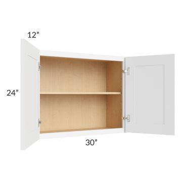 Brilliant White Shaker 30x24 Wall Cabinet 
