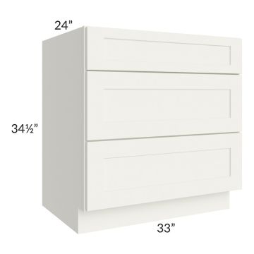 Linen Shaker 33" 3-Drawer Base Cabinet