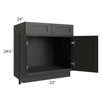 Artisan Black Shaker 33" Sink Base Cabinet