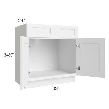 Providence White 33" Sink Base Cabinet