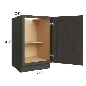 Charcoal Grey Shaker 21" Full Height Door Base Cabinet 