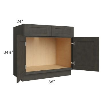 Charcoal Grey Shaker 36" Sink Base Cabinet - Out of stock through mid April