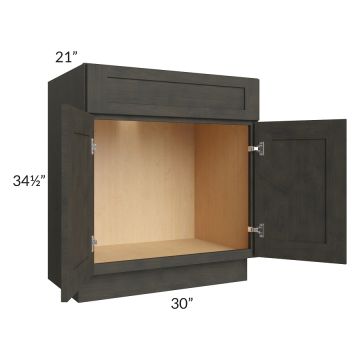 Charcoal Grey Shaker 30" Vanity Base Cabinet - Out of stock through mid April
