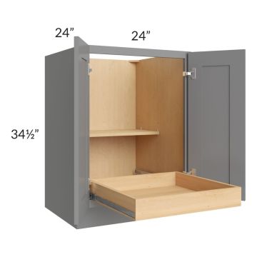 Graphite Grey Shaker 24" Full Height Base Cabinet with 1 Rollout Tray