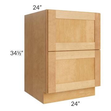 Madison Honey Shaker 24" 2-Drawer Base Cabinet