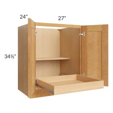 Madison Honey Shaker 27" Full Height Base Cabinet with 1 Rollout Tray