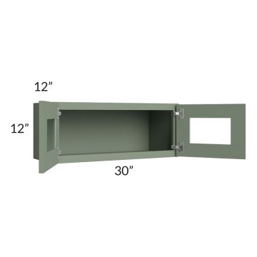 Madison Moss Shaker 30x12 Decorative Wall Cabinet  (Prepped for Glass Doors).