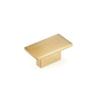 Contemporary Metal Knob 1.56" Overall Length in Aurum Brushed Gold