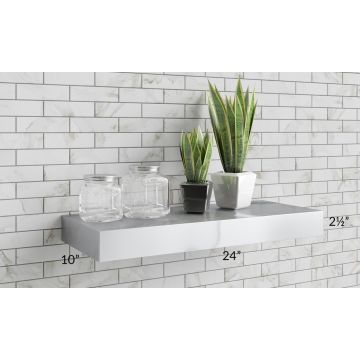 Tuscan Stone 24" Stainless Steel Floating Shelf