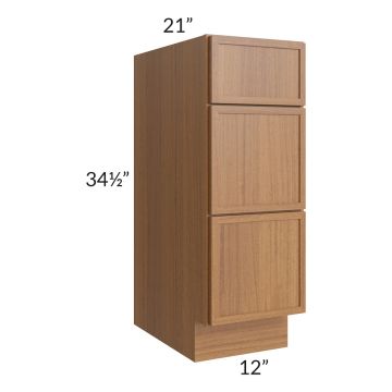 Portland Walnut 12" Drawer Base Bathroom Vanity Cabinet 