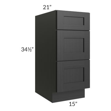 Artisan Black Shaker 15" Drawer Base Bathroom Vanity Cabinet