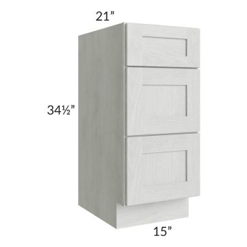 Heather Grey Shaker 15" Drawer Base Bathroom Vanity Cabinet