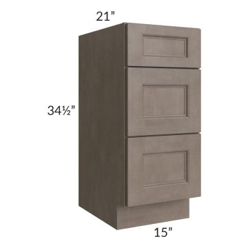 Providence Natural Grey 15" Drawer Base Bathroom Vanity Cabinet 