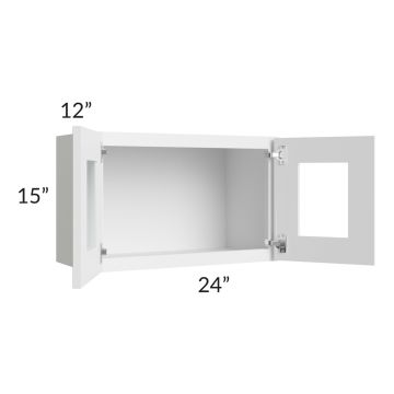 Brilliant White Shaker 24x15 Decorative Wall Cabinet