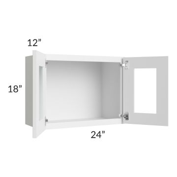 Brilliant White Shaker 24x18 Decorative Wall Cabinet