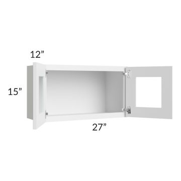 Brilliant White Shaker 27x15 Decorative Wall Cabinet