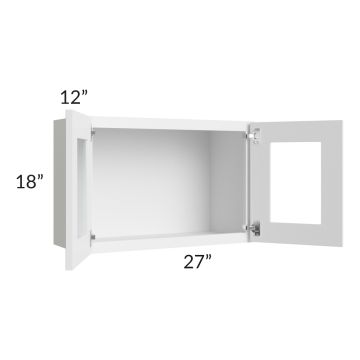 Brilliant White Shaker 27x18 Decorative Wall Cabinet