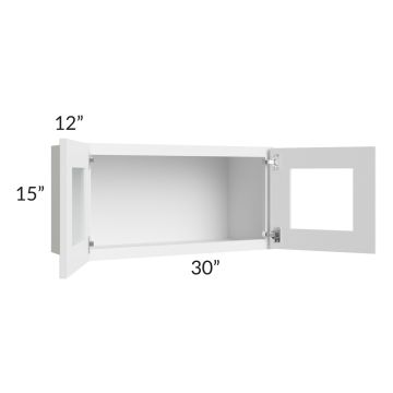 Brilliant White Shaker 30x15 Decorative Wall Cabinet