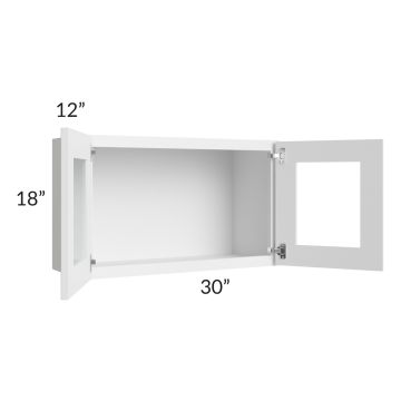 Brilliant White Shaker 30x18 Decorative Wall Cabinet