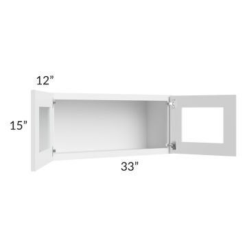Brilliant White Shaker 33x15 Decorative Wall Cabinet