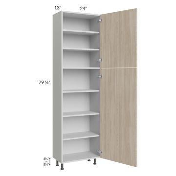 Milan Natural 24x13x84 Pantry Cabinet (2 doors, 13" depth)