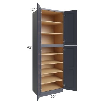 Midtown Indigo Shaker 30x24x93 Pantry Cabinet