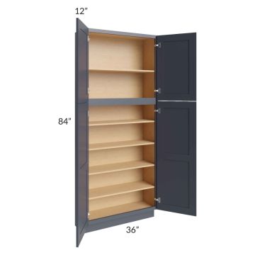 Midtown Indigo Shaker 36x12x84 Pantry Cabinet