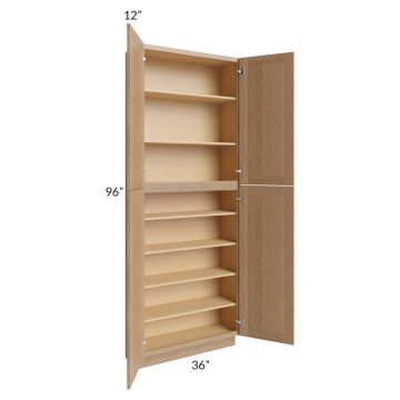 Vienna Rift Oak 36x12x96 Pantry Cabinet
