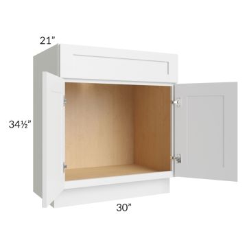Asheville White Shaker 30" Vanity Sink Base Cabinet