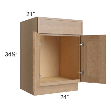 Vienna Rift Oak 24" Vanity Base Cabinet