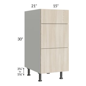 Milan Natural 15" Vanity 3-Drawer Base Cabinet