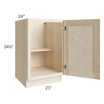 Unfinished Shaker 21" Full Height Door Base Cabinet 