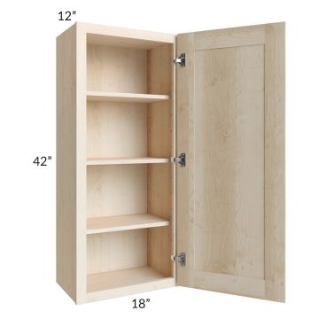 Unfinished Shaker 18x42 Wall Cabinet
