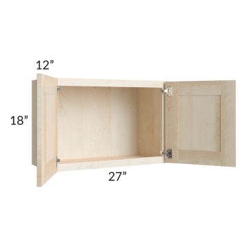 Unfinished Shaker 27x18 Wall Cabinet 