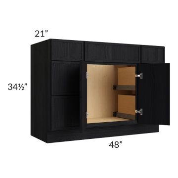 Township Rift Black Oak 48" Vanity Sink Base Cabinet