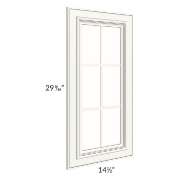 Signature Vanilla Glaze 15x30 Mullion Glass Door Only with Glass Included