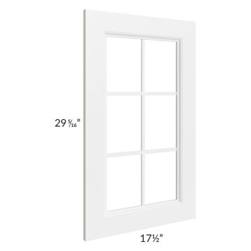 Providence White 18x30 Mullion Glass Door Only with Glass Included
